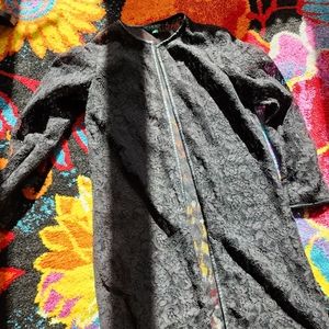 Ralph Lauren lace jacket with leather trim.